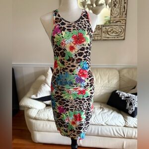 NWOT GUESS Floral Leopard Print Dress